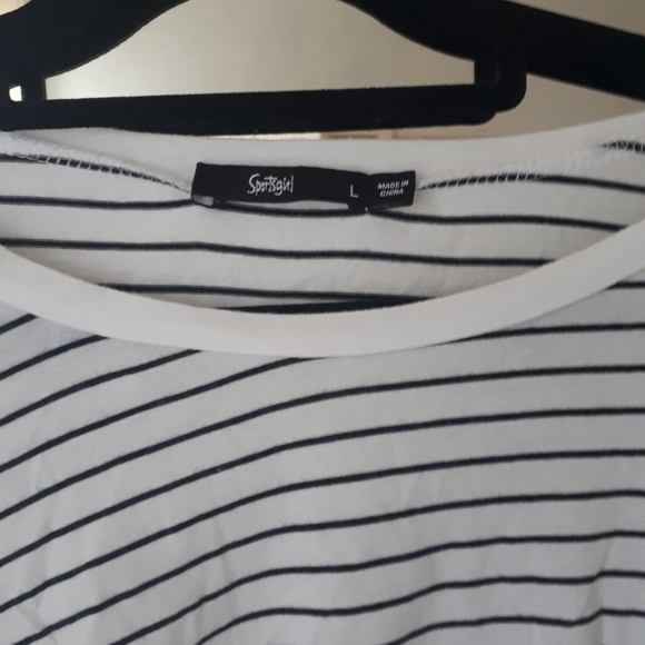 Sportsgirl Striped Ruched basic Tee Size large - Picture 4 of 11